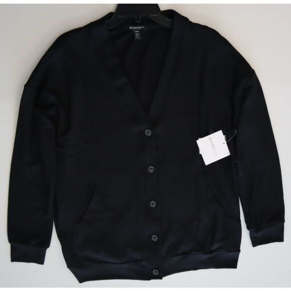 Beyond Yoga CF2220 Women's Sz M Black Button Front Carefree Modal Cardigan - Picture 11 of 12